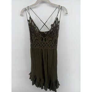 Free People Olive Green Mini Dress